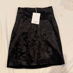 & Other Stories Black Velvet Mini Skirt